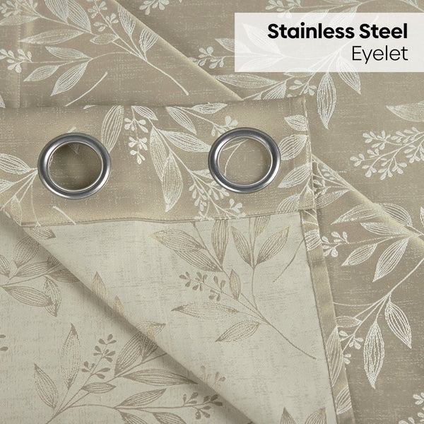 JacquardCurtains Ashwood Bloom, Stone