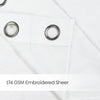 Textured Prism Embroidered Sheer Door Curtain - White