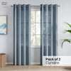 Polyester Jacquard Curtain Silver Mesh, Ice Blue