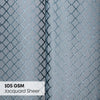 Polyester Jacquard Curtain Silver Mesh, Ice Blue