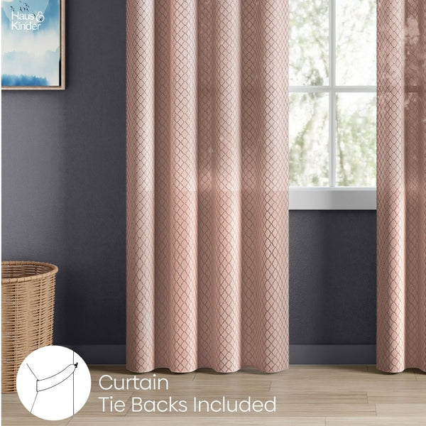 Polyester JacquardCurtains Warm Weave, Blush