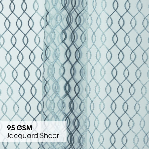 Polyester JacquardCurtains Misty Weave, Teal