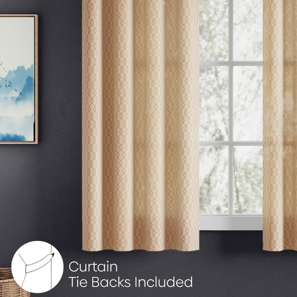 Polyester JacquardCurtains Sandstone Weave, Gold