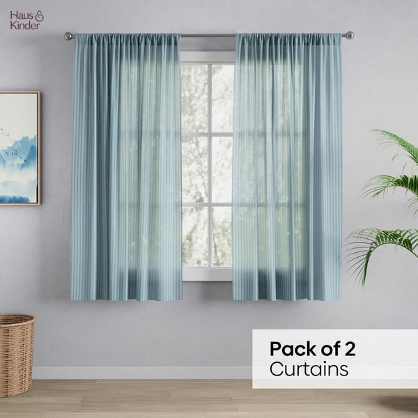 Polyester Jacquard Curtains Aqua strand, Teal