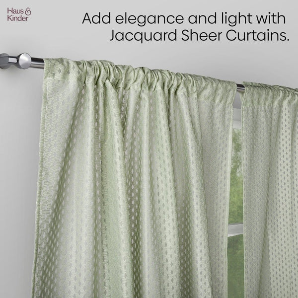 Polyester JacquardCurtains Sage Ripple, Olive