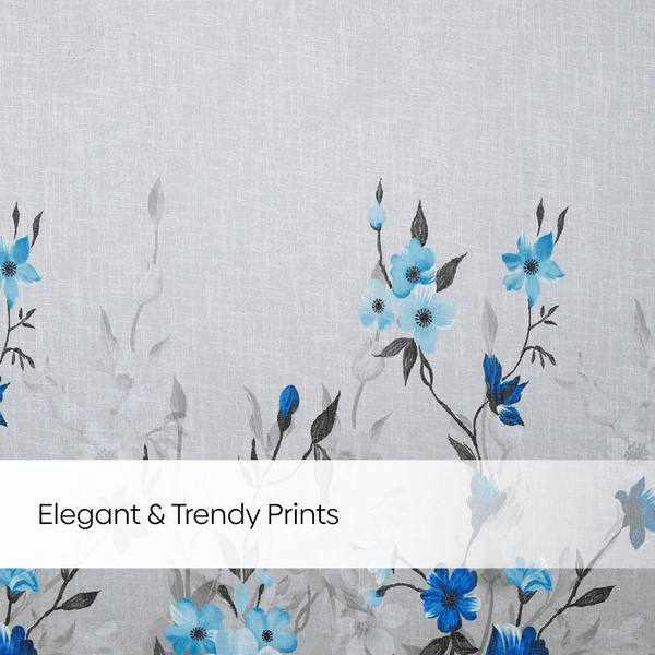 100% Polyester Sheer Digital Printed Door Curtain, Blue