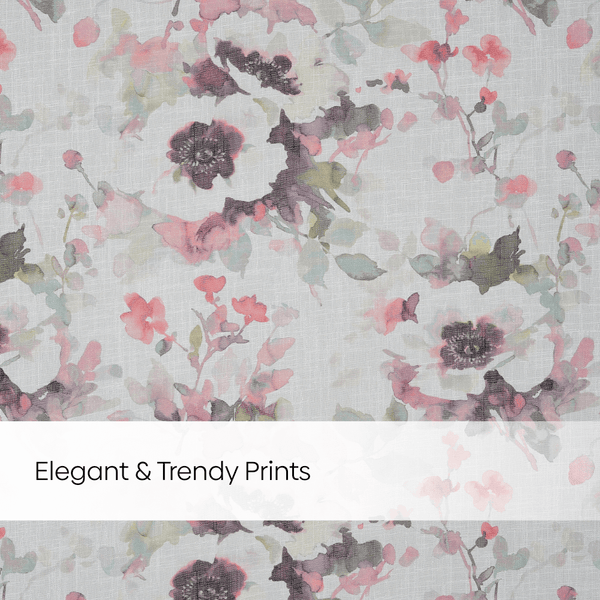 100% Polyester Sheer Digital Printed Door Curtain Maison Floral, Multicolor
