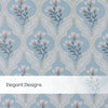 Bloom Lattice Sheer Printed Pack Of 1 Curtain, Blue