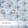 Bloom Lattice Sheer Printed Pack Of 1 Curtain, Blue