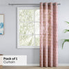 Ornate Blossom Sheer Printed Pack Of 1 Curtain, Pink