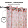 Ornate Blossom Sheer Printed Pack Of 1 Curtain, Pink