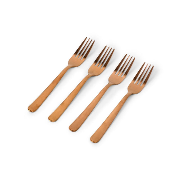 Stainless Rose Gold Dinner Fork, Set of 4