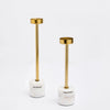 Marble Candle Holder Set of 2, Marble & Gold
