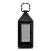 Metal Glass Matt Black Lantern, Black