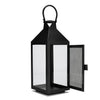 Metal Glass Matt Black Lantern, Black
