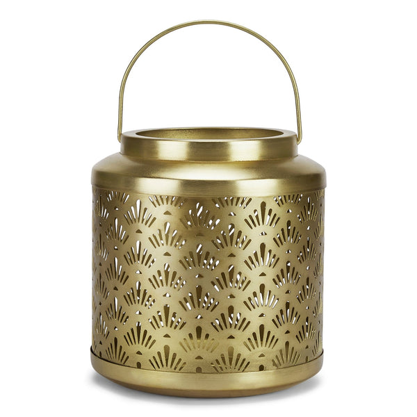 Gold Hurricane Pillar Candle Lantern, Gold