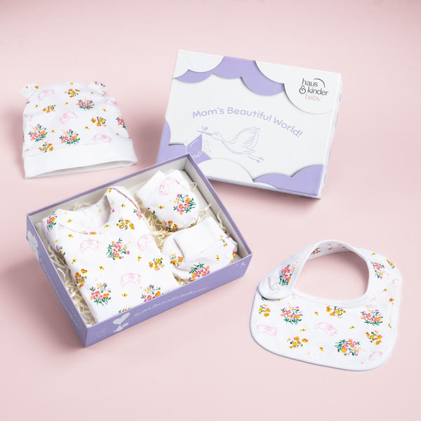 Hippity Hop 100% Cotton Adorable Attire Gift Set Pack of 5 0 - 3 Months