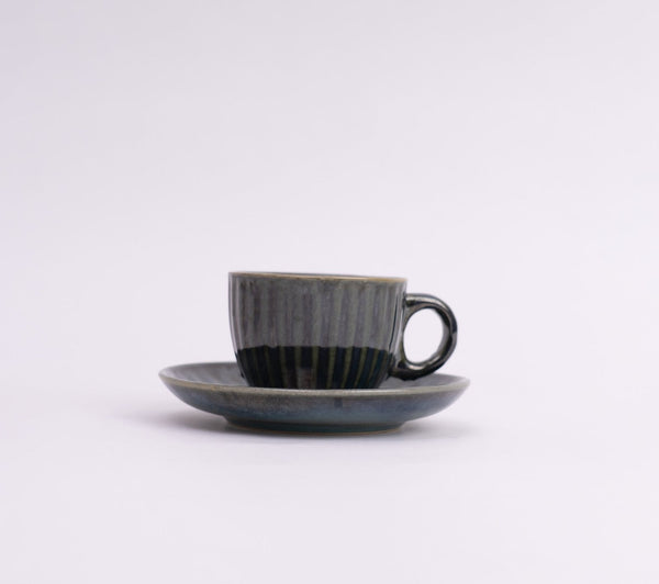 Noble Blue Ceramic Cup & Saucer- Blue