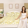 Golden Bloom Trellis 100% Cotton Double Size Bedsheet, 144 TC