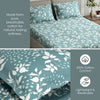Green foliage 100% Cotton Double Fitted Bedsheet, 144 TC