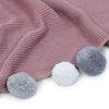 Musk Rose Pom Pom 100% cotton knitted Summer AC blanket 0 - 2 years