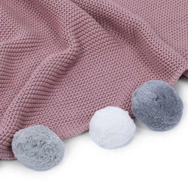Musk Rose Pom Pom 100% cotton knitted Summer AC blanket 0 - 2 years