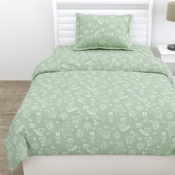 Foliage Fantasy Percale 210 TC Single Flat Bedsheet