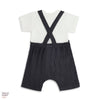 Baby Dungree with T-shirt- Blue & White