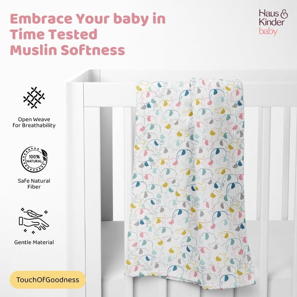 Seashell Collection 100% Cotton Muslin Swaddle Pack of 2