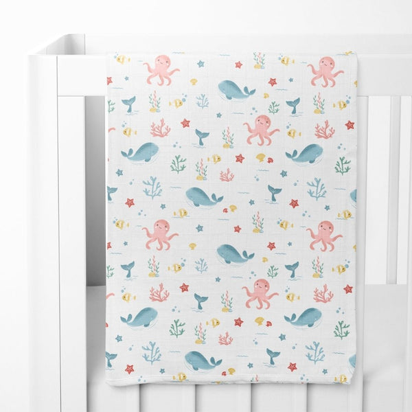 Aloha Collection 100% Cotton Muslin Swaddle Pack Of4 (Elephant, Dot, Fruit, Ocean)