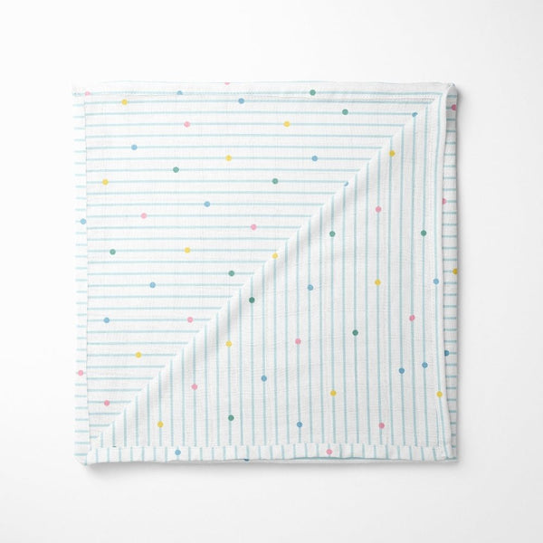 Aloha Collection 100% Cotton Muslin Swaddle Pack Of4 (Elephant, Dot, Fruit, Ocean)