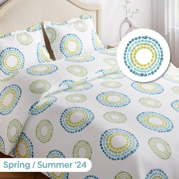 Radiant Circles 100% Cotton King Bedsheet, 144 TC