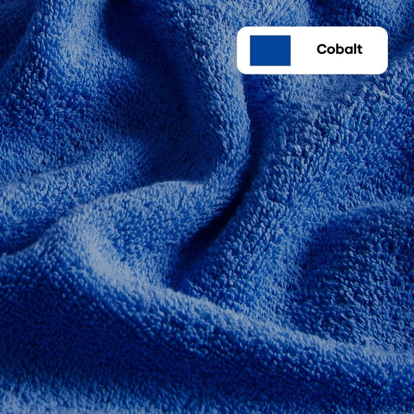 100% Cotton Harmony Combed Bath Set- Pack Of 6(Cobalt, Almond)