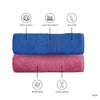 100% Cotton Harmony Combed Bath Set -Pack Of 6(Cobalt, Mulberry)