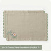 Botanique Clay Embroidered Table Placemats, Taupe (Pack of 2)