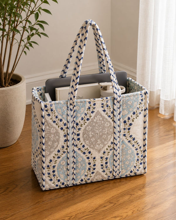Blue Jaal (Mesh) Quilted Tote Bag