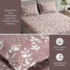 Wine foliage 100% Cotton Double Fitted Bedsheet, 144 TC