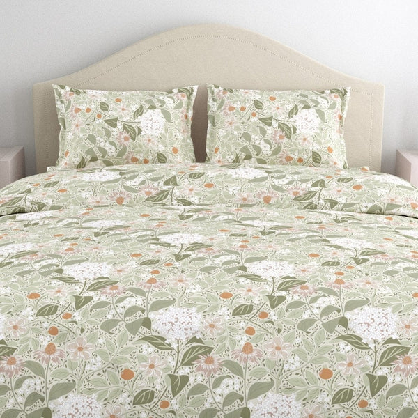 Cottage Bloom 100% Cotton King Bedsheet, 144 TC