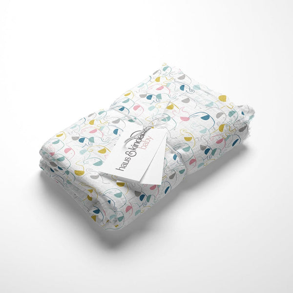Jungle Safari Collection 100% Cotton Muslin Swaddle Pack Of4 (Woodland, Elephant, Lion, Dot)