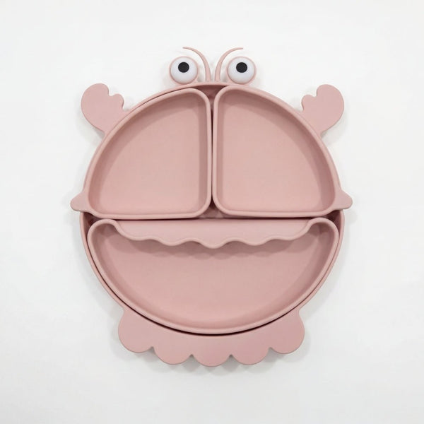 Baby Crab Silicon Suction Plate With 3 Section Plate, (4Months+)