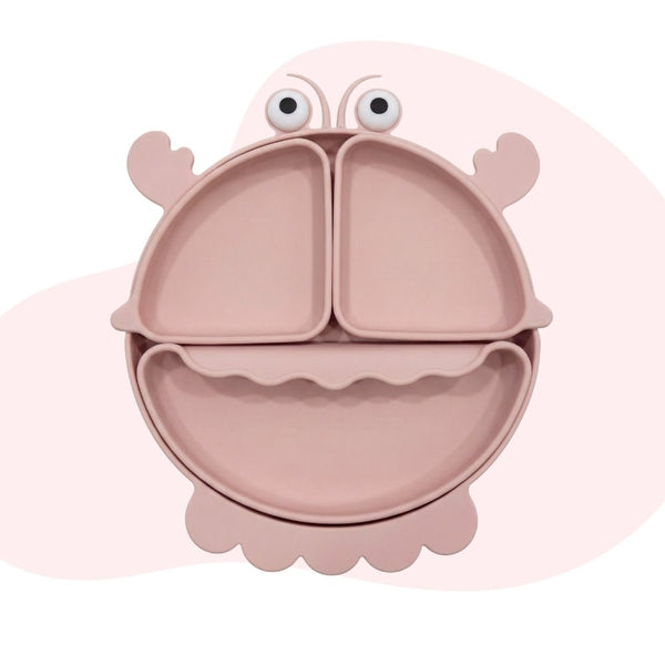 Baby Crab Silicon Suction Plate With 3 Section Plate, (4Months+)