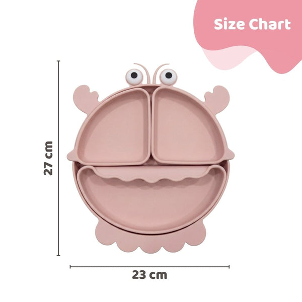 Baby Crab Silicon Suction Plate With 3 Section Plate, (4Months+)