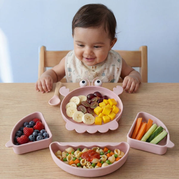 Baby Crab Silicon Suction Plate With 3 Section Plate, (4Months+)