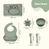 Baby Hippo Silicon Suction Feeding Set Of 6, (4Months+)
