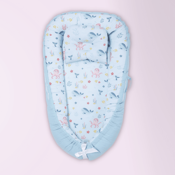 Vitamin Sea Baby Sleeping Nest, Portable Adjustable Newborn Crib Bassinet, 0-24 Months