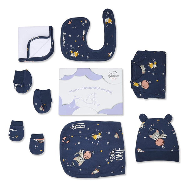 Space walk 100% Cotton Adorable Attire Gift Set Pack of 7 0 - 3 Months