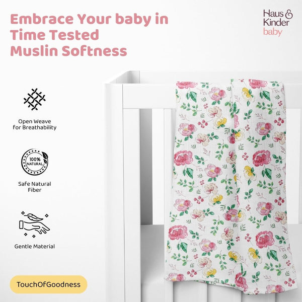 Little Sunshine Collection 100% Cotton Muslin Swaddle Pack Of 3