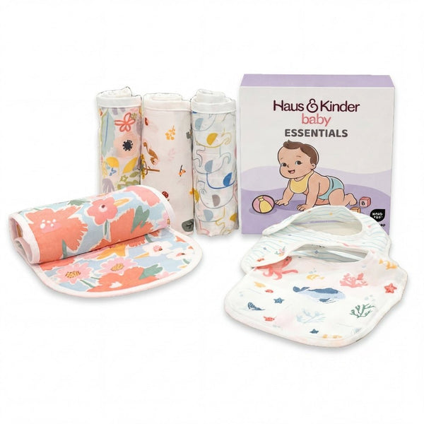 Tropical twist 100% Cotton pack of 6 feeding essential 0 - 3 Months
