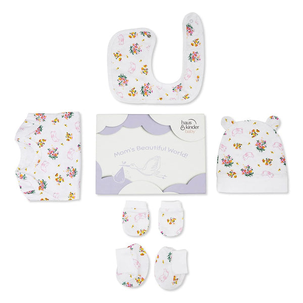 Hippity Hop 100% Cotton Adorable Attire Gift Set Pack of 5 0 - 3 Months