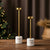 Marble Candle Holder Set of 2, Marble & Gold